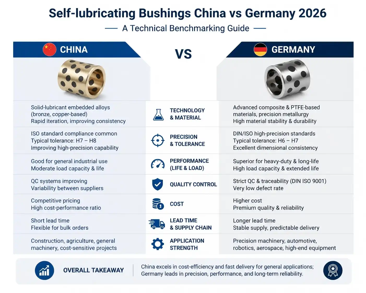 Self-lubricating Bushings China vs Germany 2026: A Technical Benchmarking Guide